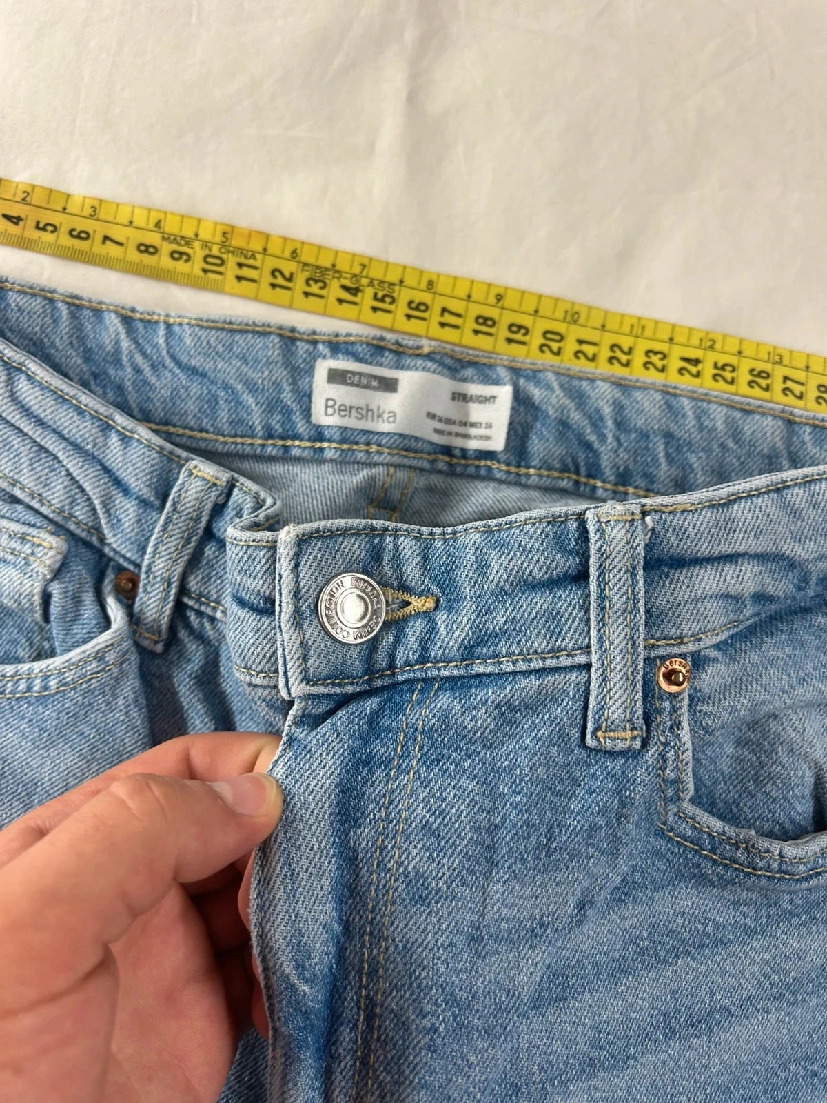 Lichtblauwe wijd uitlopende Bershka-jeans maat 36 – photo 13